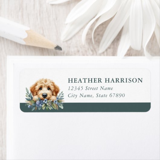 Goldendoodle Return Address Labels ラベル (インサイチュ)