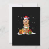 Goldendoodle Santa Christmas Tree Lights Xmas Paja 招待状 (正面)