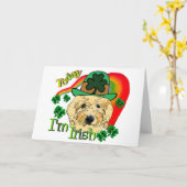 Goldendoodle St patricks day カード (黄色い花)