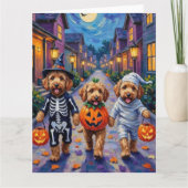 Goldendoodle Trick-or-Treating Halloween Costumes カード (正面)