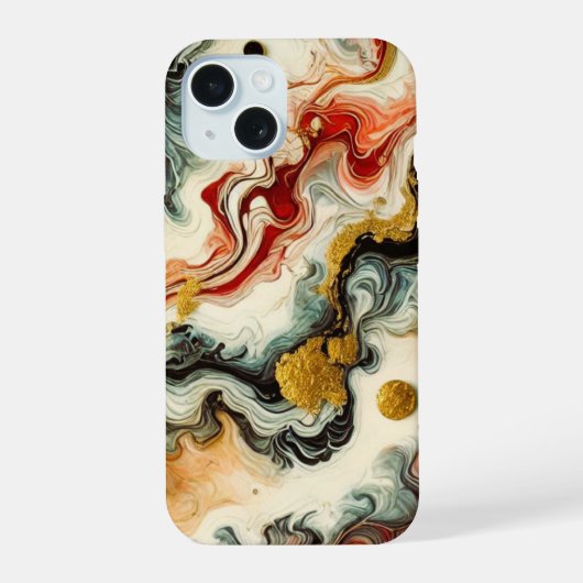 Goldene Flüsse iPhone 15ケース (裏面)