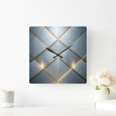Goldene Geometrie Marmor Luxus Muster スクエア壁時計 (ホーム)