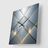 Goldene Geometrie Marmor Luxus Muster スクエア壁時計 (傾斜)