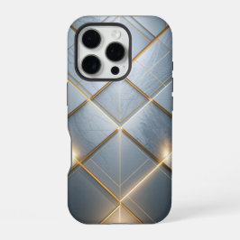 Goldene Geometrie Marmor Luxus Muster iPhone 16 Proケース
