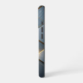 Goldene Geometrie Marmor Luxus Muster iPhoneケース (左側面)