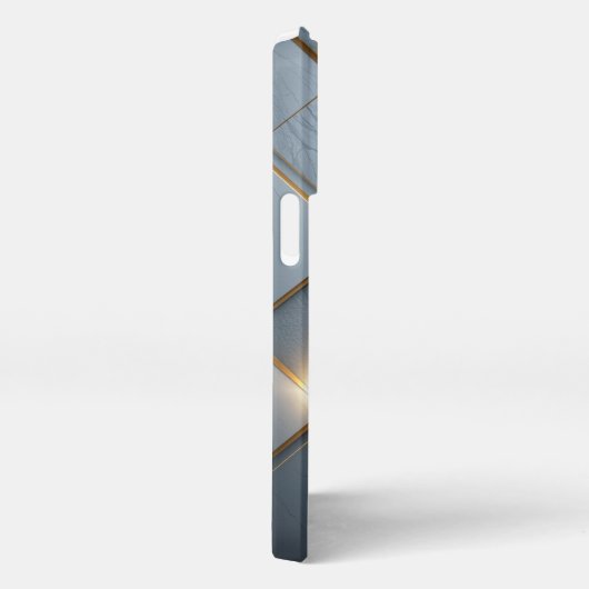Goldene Geometrie Marmor Luxus Muster iPhoneケース (右側面)