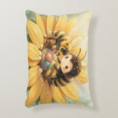 Goldene Hummel im Blütentanz1 アクセントクッション (正面(垂直))