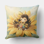 Goldene Hummel im Blütentanz1 クッション (裏面)