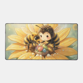 Goldene Hummel im Blütentanz1 デスクマット