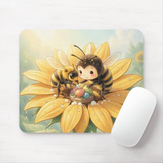 Goldene Hummel im Blütentanz1 マウスパッド (マウス)