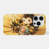 Goldene Hummel im Blütentanz1 iPhoneケース (裏面横)