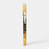 Goldene Hummel im Blütentanz1 iPhone 16ケース (左側面)