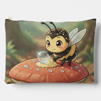 Goldene Hummel im Blütentanz  アクセサリーポーチ