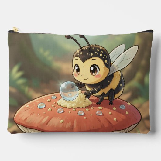 Goldene Hummel im Blütentanz アクセサリーポーチ (正面)