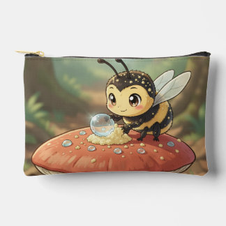 Goldene Hummel im Blütentanz  アクセサリーポーチ