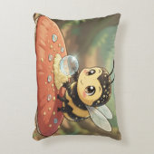 Goldene Hummel im Blütentanz アクセントクッション (正面(垂直))