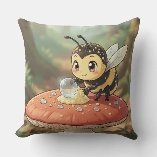 Goldene Hummel im Blütentanz クッション (正面)