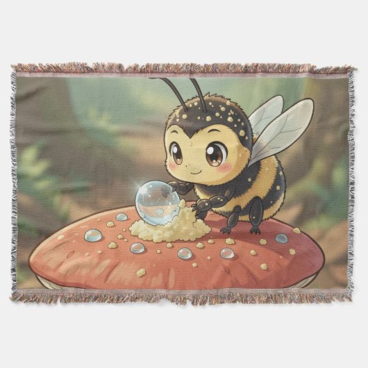 Goldene Hummel im Blütentanz スローブランケット (正面)