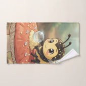 Goldene Hummel im Blütentanz バスタオルセット (ハンドタオル)