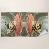 Goldene Hummel im Blütentanz ビーチタオル (正面)