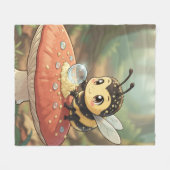 Goldene Hummel im Blütentanz フリースブランケット (正面(横))