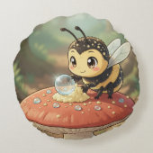 Goldene Hummel im Blütentanz  ラウンドクッション (裏面)