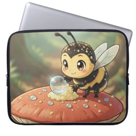 Goldene Hummel im Blütentanz ラップトップスリーブ