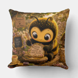 Goldene Hummel im Blütentanz.10 クッション