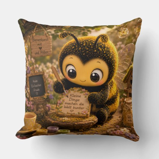 Goldene Hummel im Blütentanz.10 クッション (正面)