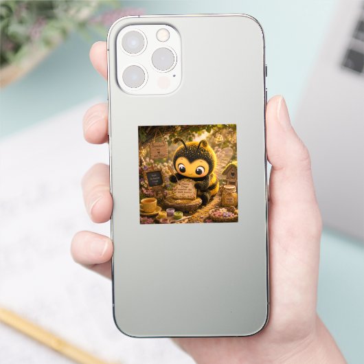 Goldene Hummel im Blütentanz.10 シール (スマートフォン)