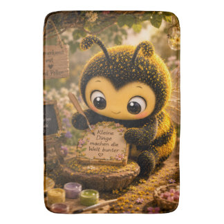 Goldene Hummel im Blütentanz.10 バスマット