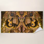 Goldene Hummel im Blütentanz.10 ビーチタオル (正面)
