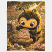 Goldene Hummel im Blütentanz.10 フリースブランケット (正面)