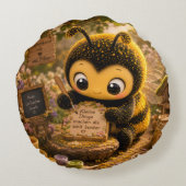 Goldene Hummel im Blütentanz.10 ラウンドクッション (裏面)