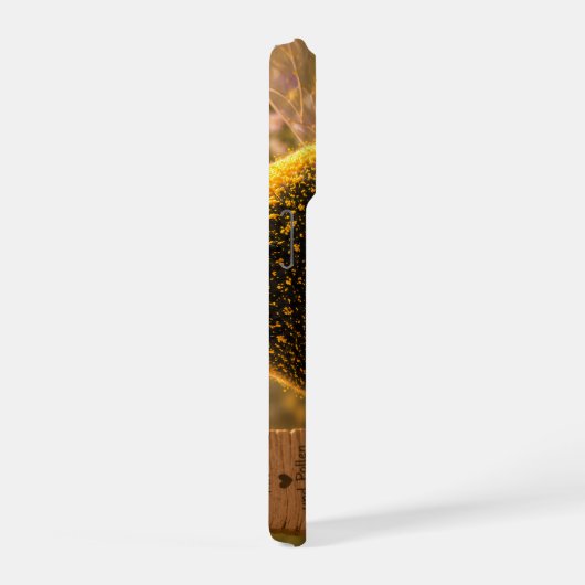 Goldene Hummel im Blütentanz.10 iPhoneケース (右側面)