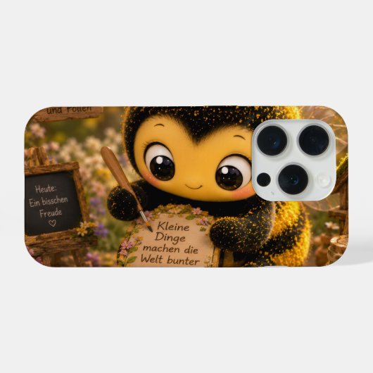 Goldene Hummel im Blütentanz.10 iPhoneケース (裏面横)
