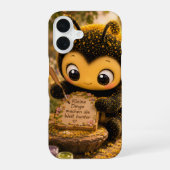 Goldene Hummel im Blütentanz.10 iPhone 16ケース (裏面)