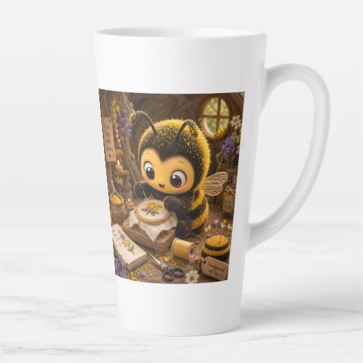 Goldene Hummel im Blütentanz.11 カフェラテマグ (右)