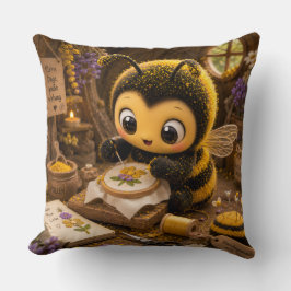 Goldene Hummel im Blütentanz.11 クッション