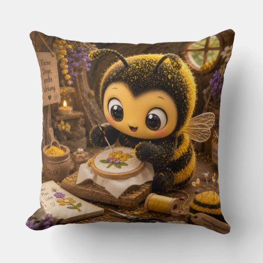 Goldene Hummel im Blütentanz.11 クッション (正面)
