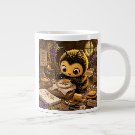 Goldene Hummel im Blütentanz.11 ジャンボコーヒーマグカップ (右)
