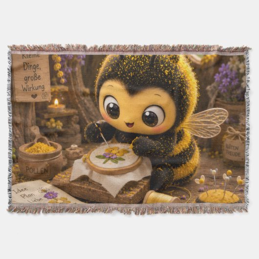 Goldene Hummel im Blütentanz.11 スローブランケット (正面)