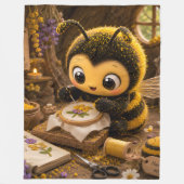 Goldene Hummel im Blütentanz.11 フリースブランケット (正面)
