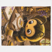 Goldene Hummel im Blütentanz.11 フリースブランケット (正面(横))