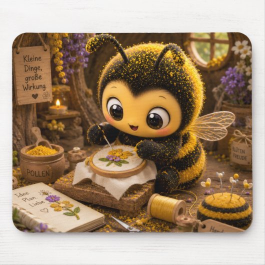 Goldene Hummel im Blütentanz.11 マウスパッド (正面)