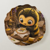 Goldene Hummel im Blütentanz.11 ラウンドクッション (裏面)