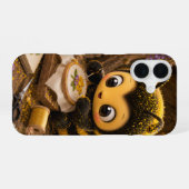 Goldene Hummel im Blütentanz.11 iPhone 16ケース (裏面横)