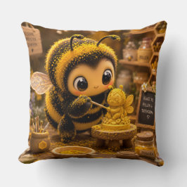 Goldene Hummel im Blütentanz.12 クッション