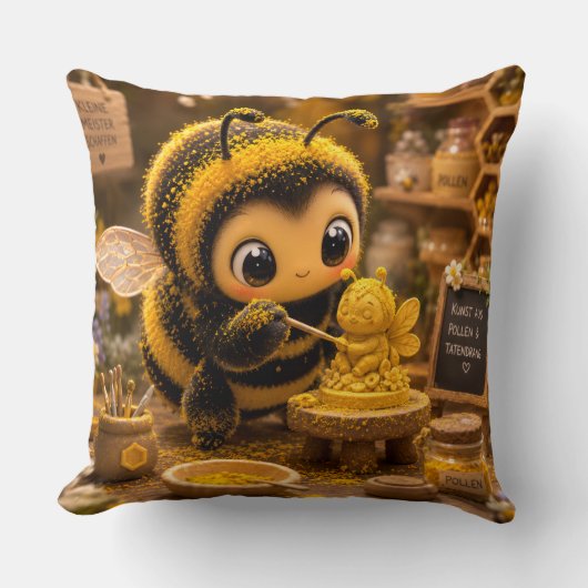 Goldene Hummel im Blütentanz.12 クッション (正面)