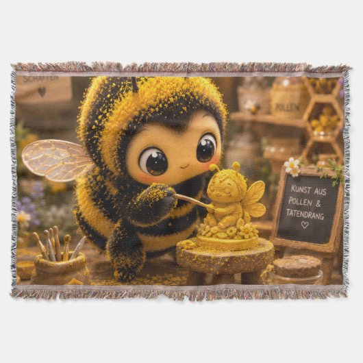 Goldene Hummel im Blütentanz.12 スローブランケット (正面)